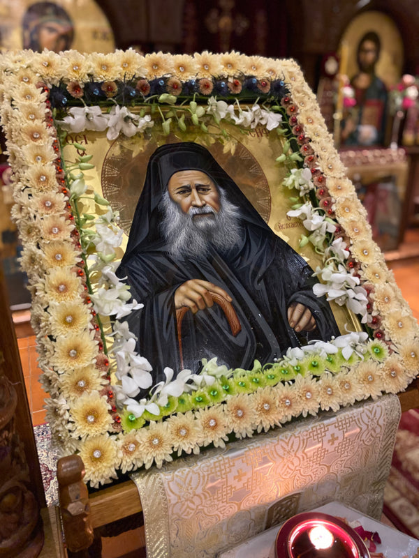 St. Joseph the Hesychast’s icon for his feast day at monasterevmc.org