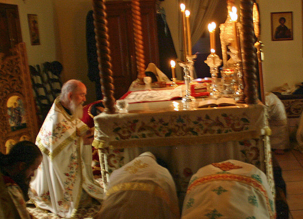 Elder Ephraim celebrating the DIvine Liturgy