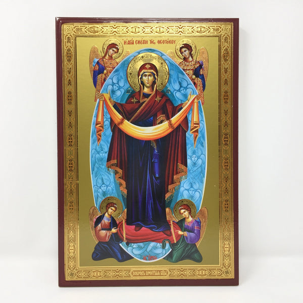 Russian Orthodox Icon of the Holy Protection of the Theotokos made by the sisters of monasterevmc.org