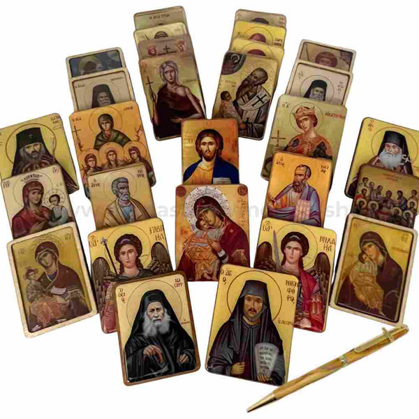 Orthodox pocket size icons sold by the sisters of monasterevmc.org