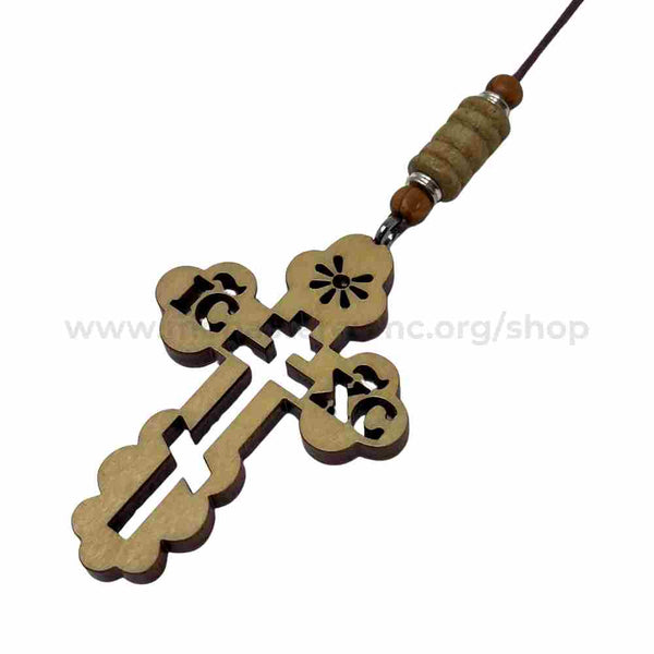 Orthodox wooden cross pendant sold by the sisters of monasterevmc.org