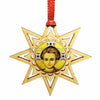 Christ Emmanuel wooden star Christmas ornament sold by the sisters of monasterevmc.org / Décoration de Noël en bois de Christ Emmanuel, dans une étoile en bois vendue par les soeurs du monasterevmc.org