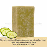 Exfoliating soap bar with cucumber & sea salt made by the sisters of monasterevmc.org / Savon exfoliant doux au concombre et sel de mer fabriqué par les soeurs du monasterevmc.org