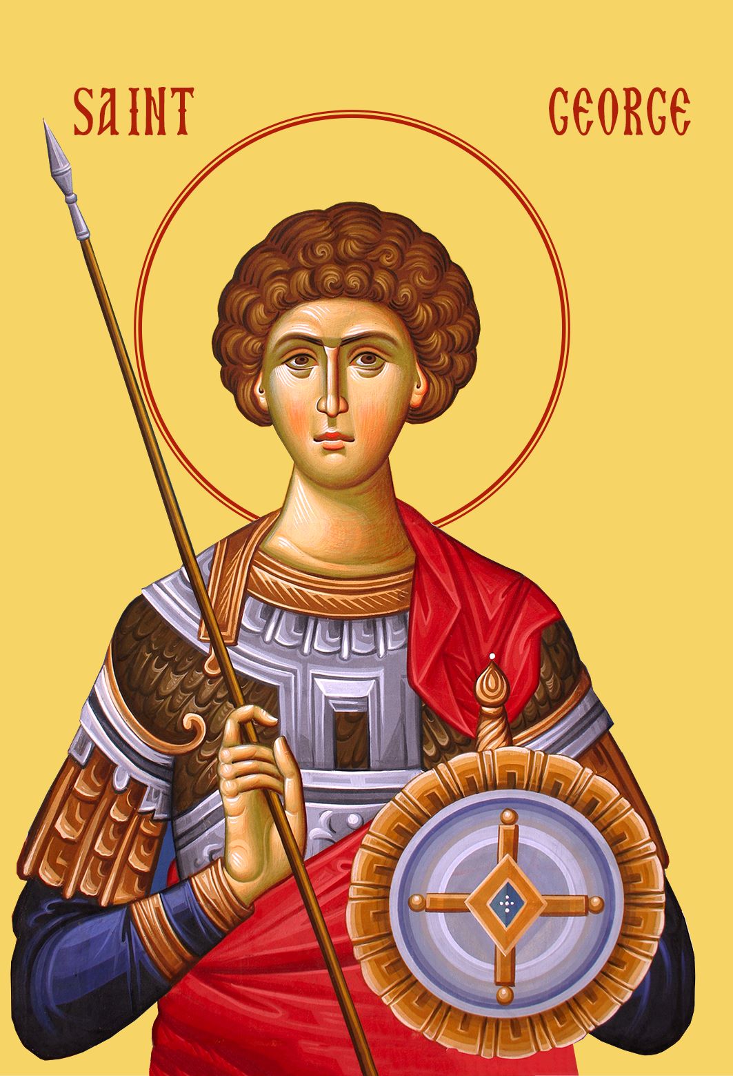 Saint George the Great Martyr, byzantine orthodox custom made icon by the sisters of monasterevmc.org