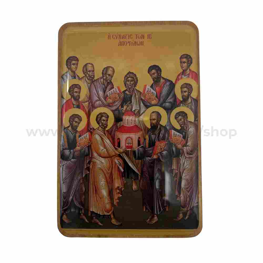 Orthodox pocket size icon of the Holy Twelve Apostles sold by the sisters of monasterevmc.org