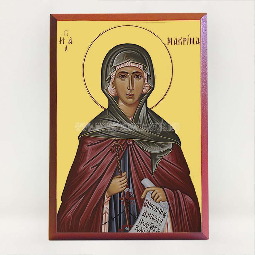 Saint Macrina, sister of Saint Basil the Great, byzantine custom made icon by the sisters of monasterevmc.org / Sainte Makrina, la soeur de Saint Basile le Grand, icone byzantine orthodoxe fabriquée au Québec par les soeurs du monasterevmc.org