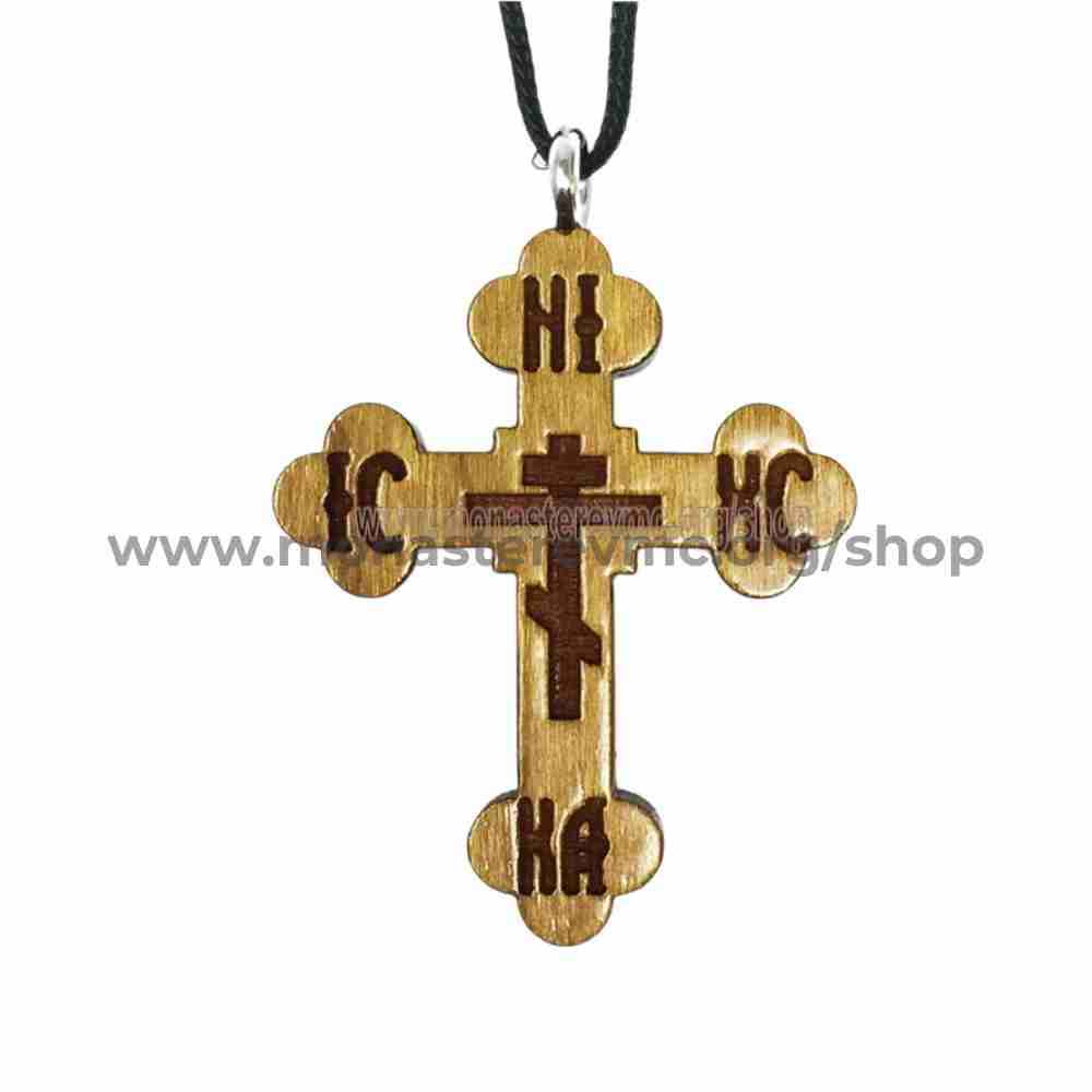 Orthodox Christian wooden engraved cross sold in Canada by the sisters of monasterevmc.org / Croix orthodoxe en bois vendu au Québec par les soeurs du monasterevmc.org