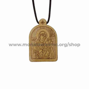 Orthodox pendant with icon of the Mother of God and Christ sold by the sisters of monasterevmc.org