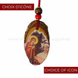 Nativity Orthodox icon ornament for sale made by the sisters of monasterevmc.org