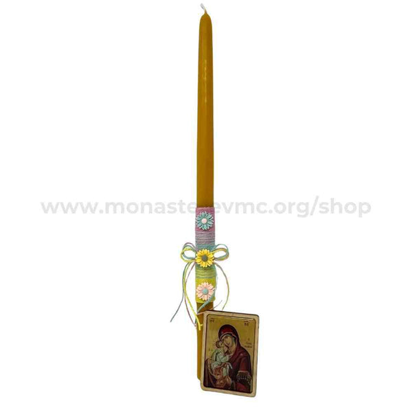 Paschal Orthodox beeswax candle made by the sisters of monasterevmc.org / Chandelle pascale orthodoxe en cire d'abeille faite à la main par les soeurs du monasterevmc.org