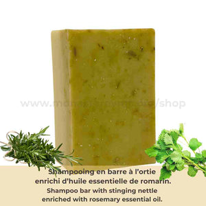 Shampoo bar with nettle tincture and rosemary essential oil made by the sisters of monasterevmc.org 