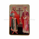 Orthodox pocket size icon of Saints Constantine & Helen Equal-to-the-Apostles sold by the sisters of monasterevmc.org