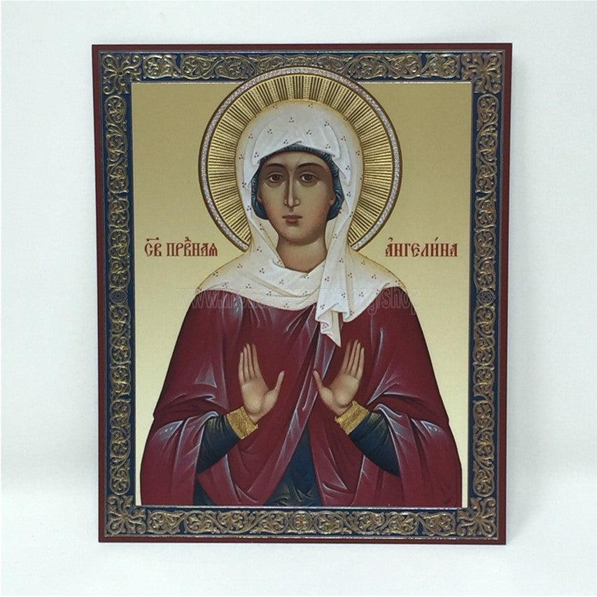 Russian Orthodox Icon of Saint Angelina made by the sisters of monasterevmc.org - Icône russe orthodoxe de Sainte Angelina faite à la main par les soeurs du monasterevmc.org