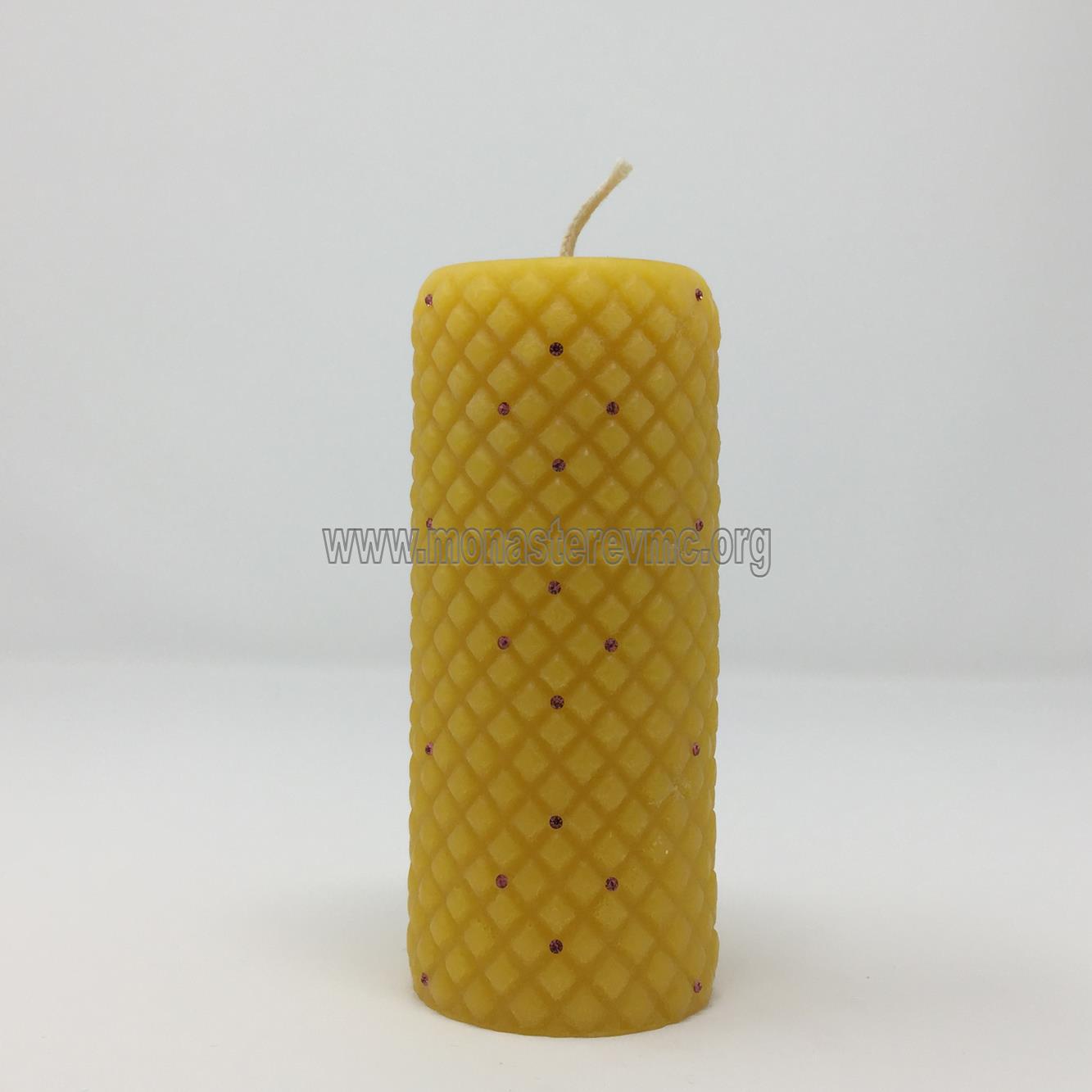 All Natural Beeswax Diamond Pillar Candles 100% Canadian honey Beeswax made by the nuns monasterevmc.org