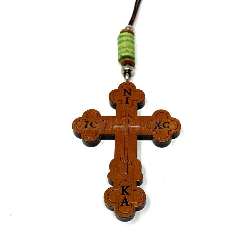 Orthodox Cross car pendant made and sold by the sisters of monasterevmc.org / Croix orthodoxe, accessoire pour l'automobile,fait à la main et vendu par les soeurs du monasterevmc.org