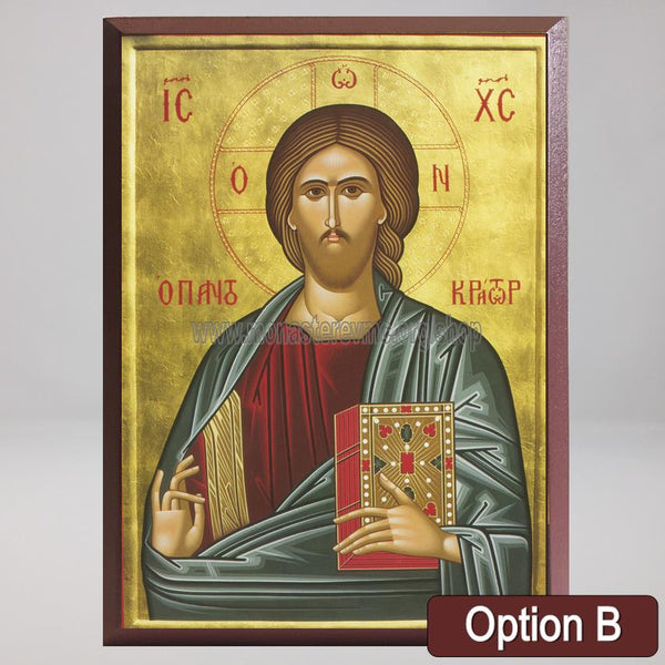 Christ Pantocrator, byzantine orthodox custom made icon by the sisters of monasterevmc.org / Christ Pantocrator, icône byzantine orthodoxe fabriquée au Québec par les soeurs du monasterevmc.org