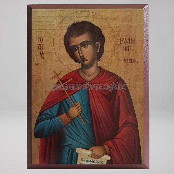 Saint John the Russian and Confessor, byzantine orthodox custom made icon by the sisters of monasterevmc.org/ Saint Jean le russe et confesseur, icône byzantine orthodoxe fabriquée par les soeurs du monasterevmc.org