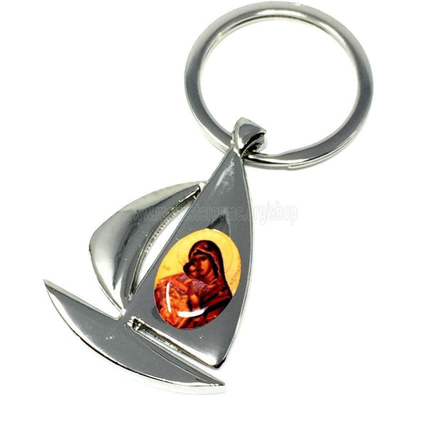 Orthodox keychain with an icon of the Mother of God the Consolatory, made by the sisters of monasterevmc.org / Porte-clé avec icône de la Mère de Dieu faite à la main par les soeurs du monasterevmc.org