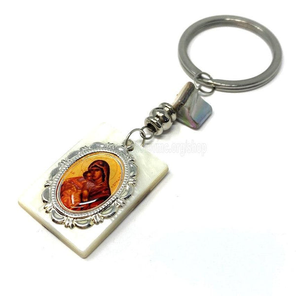 Orthodox keychain with the Mother of God made by the sisters of monasterevmc.org / Porte clé avec une icone de la Mère de Dieu fait par les soeurs du monasterevmc.org