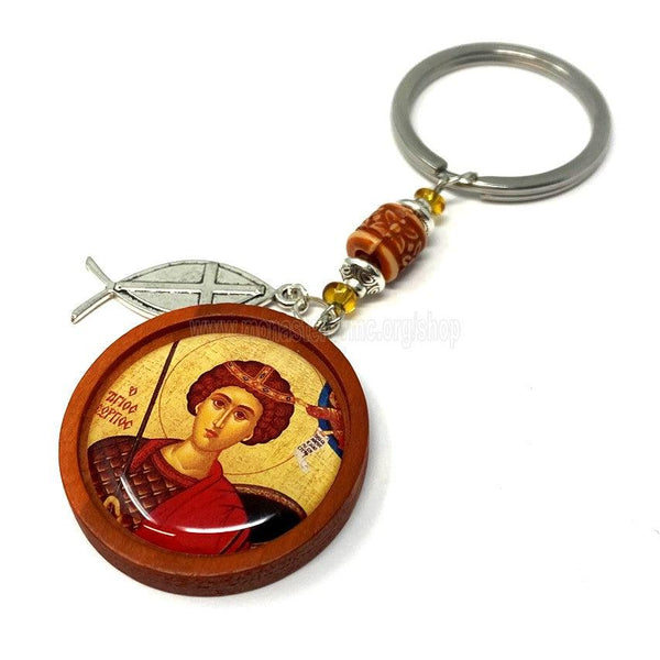 Orthodox keychain with Saint George made by the sisters of monasterevmc.org / Porte clé avec une icone de Saint George fait par les soeurs du monasterevmc.org