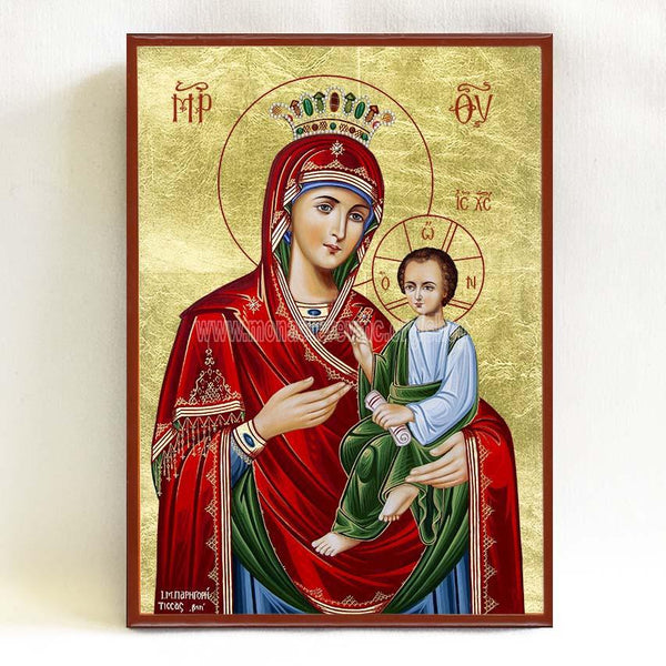 Mother of God Gorgoepikoos, byzantine orthodox custom made icon by the sisters of monasterevmc.org /Mère de Dieu qui exauce vite, icône de style byzantine orthodoxe fabriquée par les soeurs du monasterevmc.org