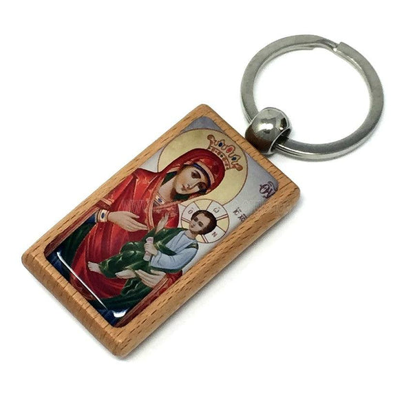 Orthodox keychain with an icon of the Mother of God, Quick-to-Hear, made by the sisters of monasterevmc.org / Porte-clé avec icône de la Mère de Dieu faite à la main par les soeurs du monasterevmc.org