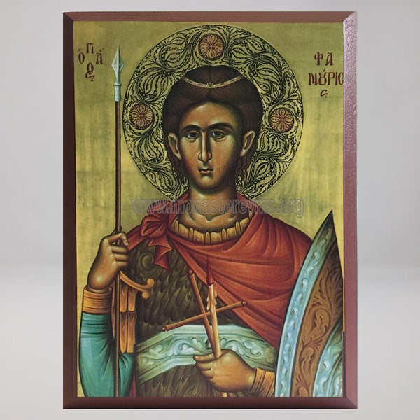 Saint Phanourios the great martyr, byzantine orthodox custom made icon by the sisters of monasterevmc.org/ Icône byzantine orthodoxe de Saint Phanourios le grand martyre, fabriquée par les soeurs du monasterevmc.org