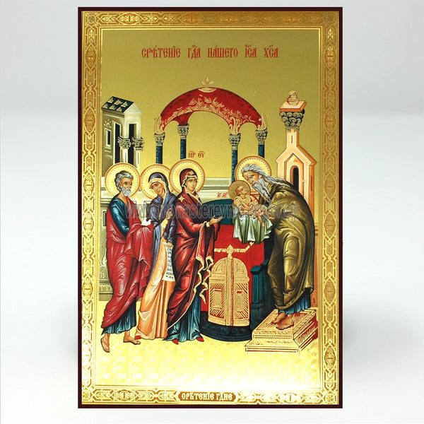 Presentation of our Lord Jesus Christ, Russian orthodox custom made icon by the sisters of monasterevmc.org / Présentation du Christ notre Seigneur, icône russe orthodoxe fabriquée par les soeurs du monasterevmc.org