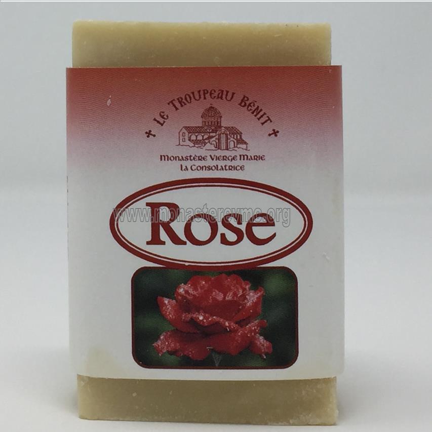 Natural goat milk rose soap bar handmade in Canada by the sisters of monasterevmc.org/ Savon naturel au lait de chèvre au parfum de rose fait à la main au Québec par les soeurs du monasterevmc.org