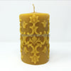 Beeswax rustic style pillar candle handmade in Canada by the sisters of monasterevmc.org/ Pillier rustique en cire d'abeille fabriquée à la main au Québec par les soeurs du monasterevmc.org