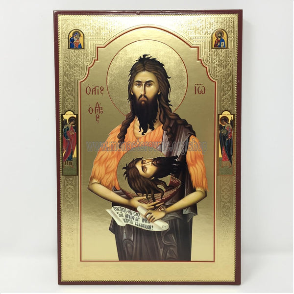 Saint John the Baptist, Russian orthodox custom made icon by the sisters of monasterevmc.org / Saint Jean Baptiste icône de style russe orthodoxe fabriquée par les soeurs du monasterevmc.org