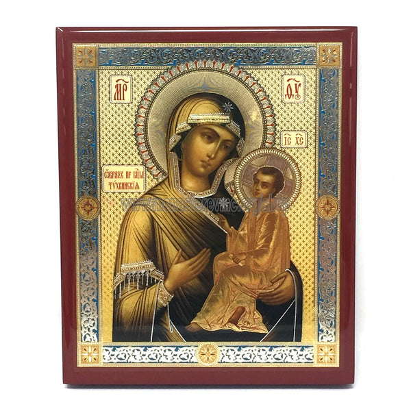 Mother of God of Tikhvin, Russian orthodox custom made icon by the sisters of monasterevmc.org /Mère de Dieu de Tikhvin, icône de style russe orthodoxe fabriquée par les soeurs du monasterevmc.org