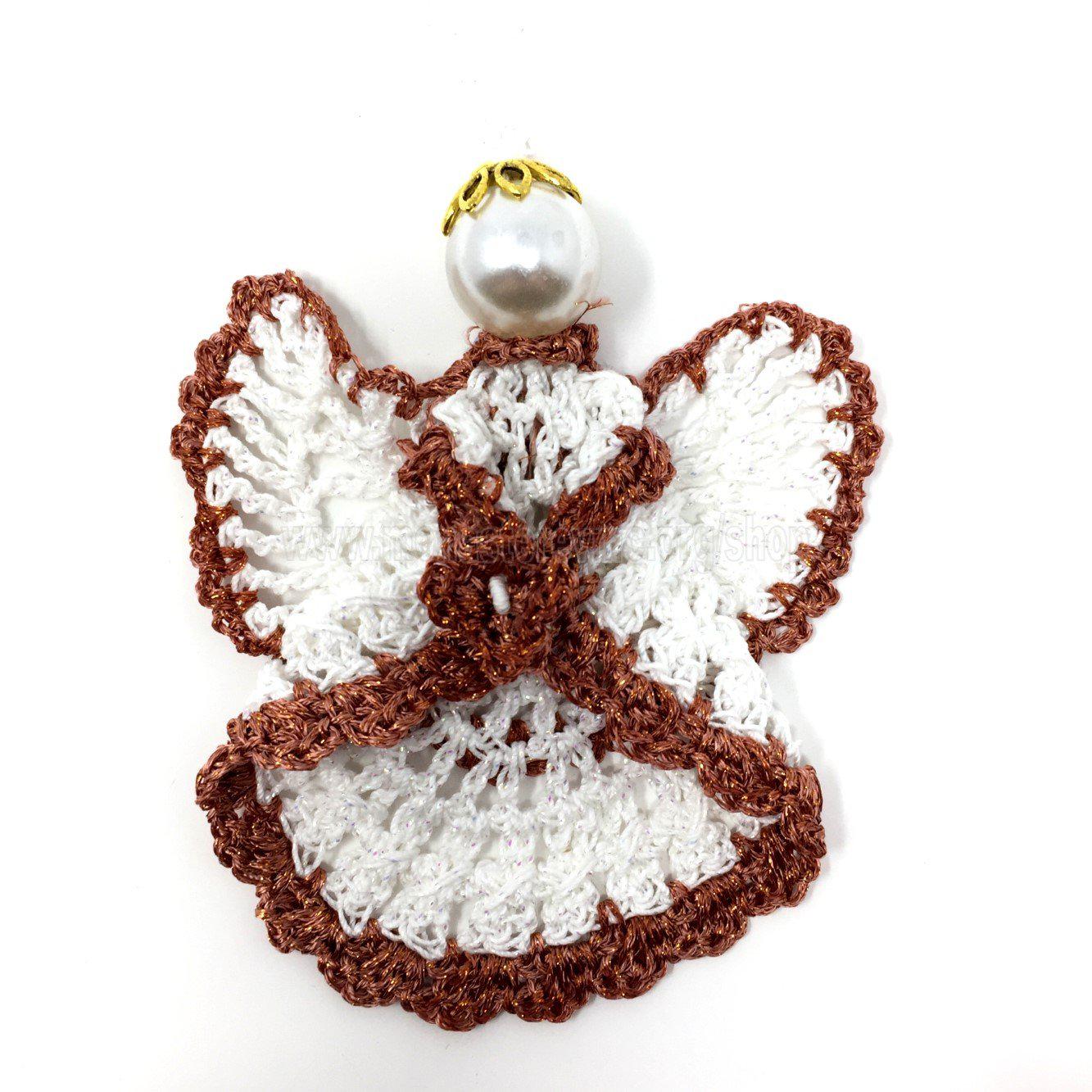 Hand crocheted angel Christmas decoration made by the sisters of monasterevmc. org/  Ange crocheté avec une auréole, décoration de Noël, faite à la main par les soeurs du monasterevmc.org